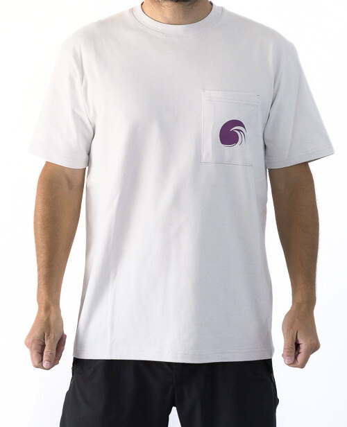 Camiseta bolsillo relaxed fit Xaxo Waves | Blanco roto