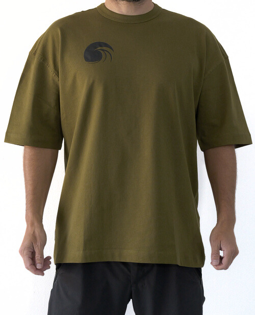 Camiseta oversize XAXO WAVES | Verde militar - Logo horizontal