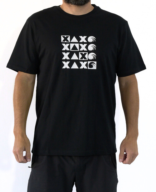 Camiseta XAXO WAVES "Cuatro en Raya" | Negro