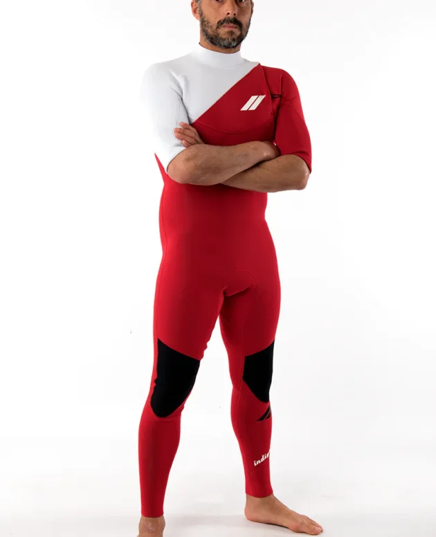 Neopreno JANGA Indigent 2 Short Sleeves 2mm | Rojo - Blanco