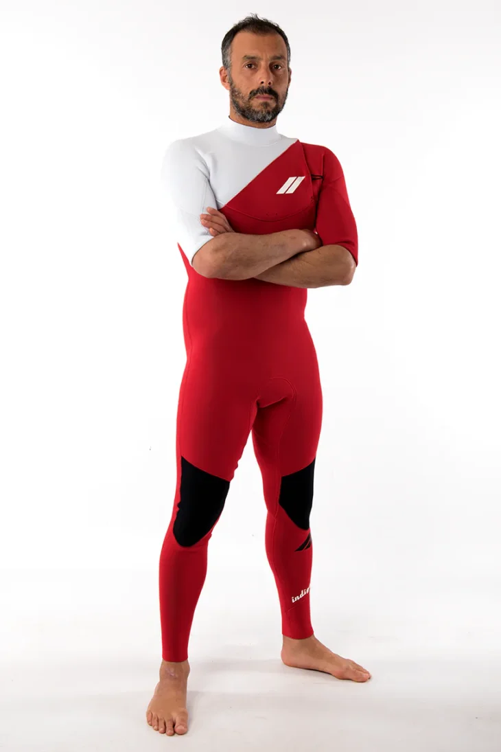 Neopreno JANGA Indigent 2 Short Sleeves 2mm | Rojo - Blanco