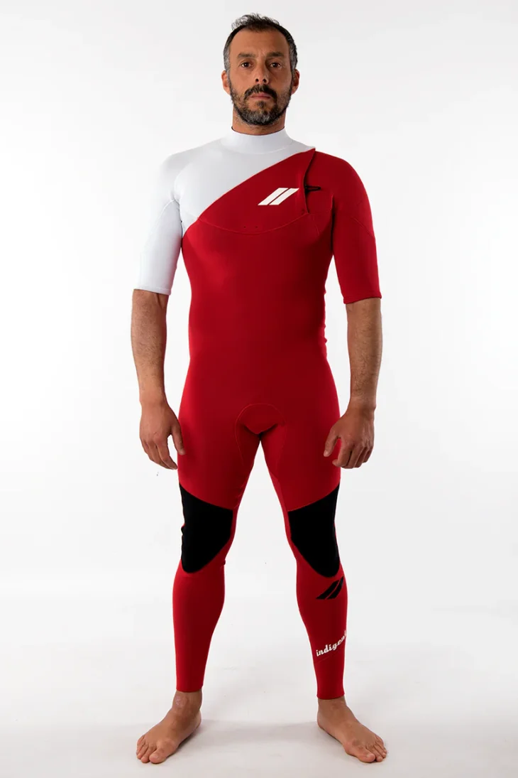 Neopreno JANGA Indigent 2 Short Sleeves 2mm | Rojo - Blanco - Imagen 4