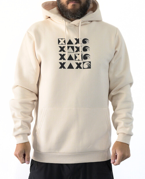 Sudadera capucha XAXO WAVES "Cuatro en Raya" | Beige