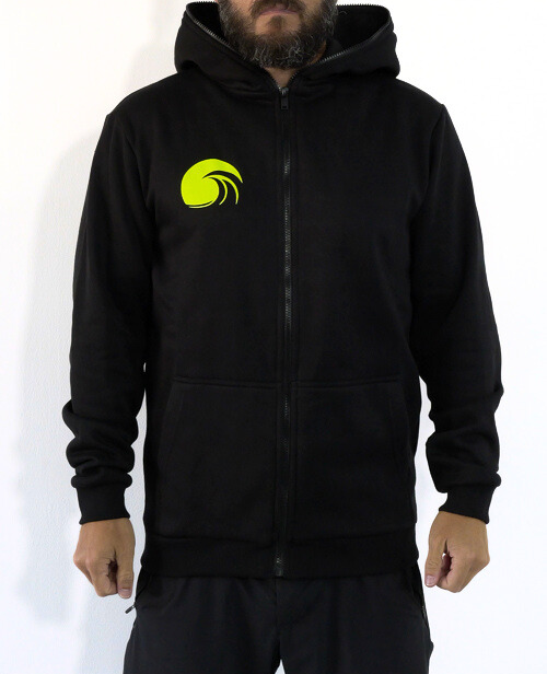 Sudadera cremallera y capucha XAXO WAVES | Negro - Logo horizontal