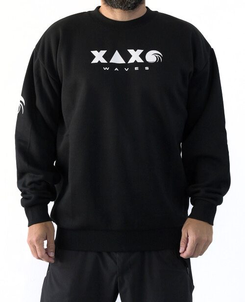 Sudadera cuello redondo XAXO WAVES "Logo" | Negro