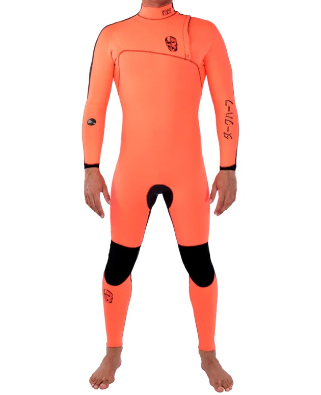 Neopreno JANGA Dark Half Full Suit 3/2mm | Naranja flúor - Negro