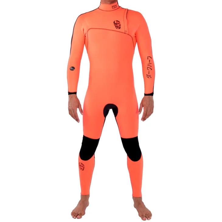 Neopreno JANGA Dark Half Full Suit 3/2mm | Naranja flúor - Negro