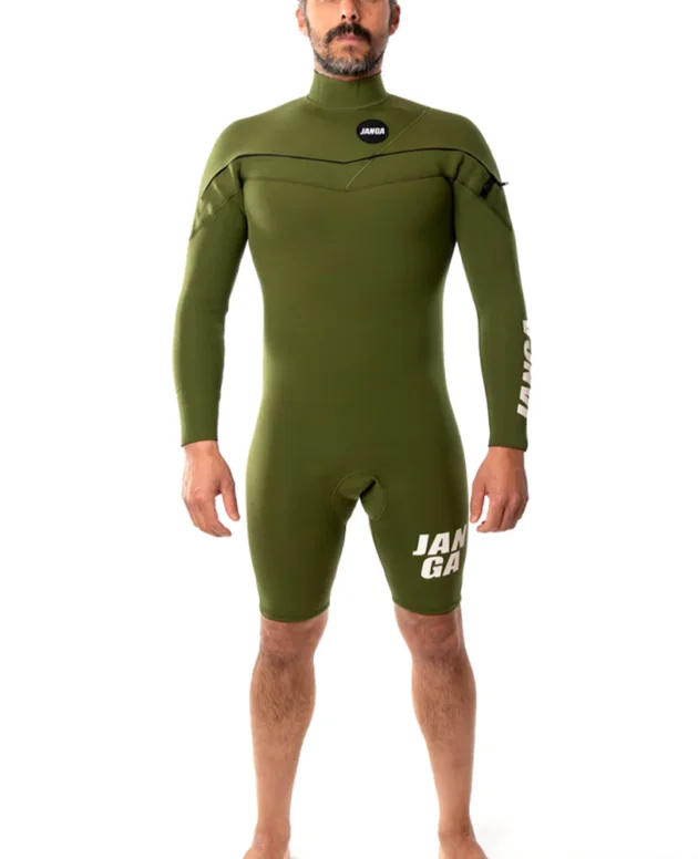 Neopreno JANGA X-ZIP Long Sleeves 2mm | Verde militar