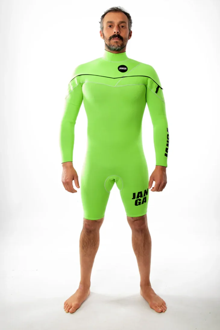 Neopreno JANGA X-ZIP Long Sleeves 2mm | Verde flúor