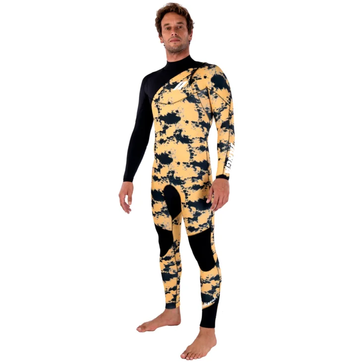 Neopreno JANGA Indigent 2 Full Suit 4/3mm | Amarillo - Negro - Imagen 2