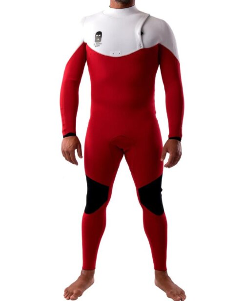 Neopreno JANGA Bastard Full Suit 4/3mm | Blanco - Rojo