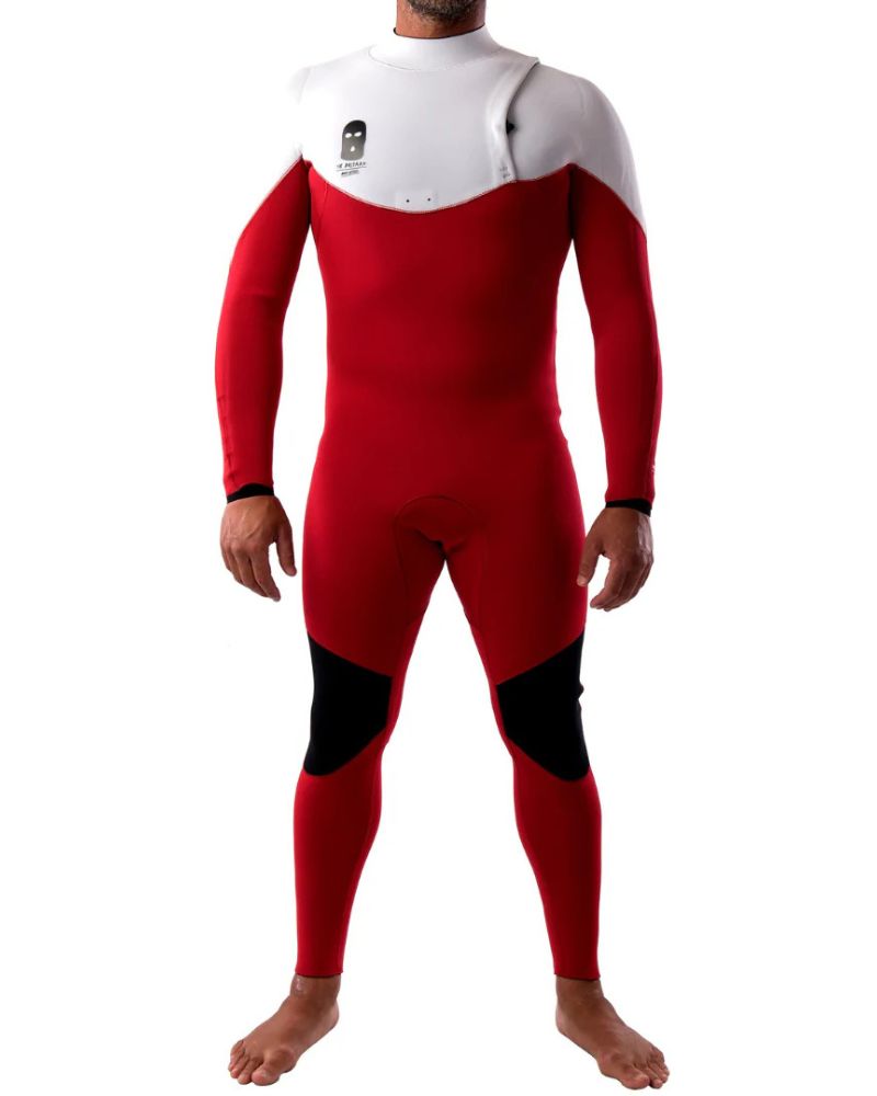 Neopreno JANGA Bastard Full Suit 4/3mm | Blanco - Rojo