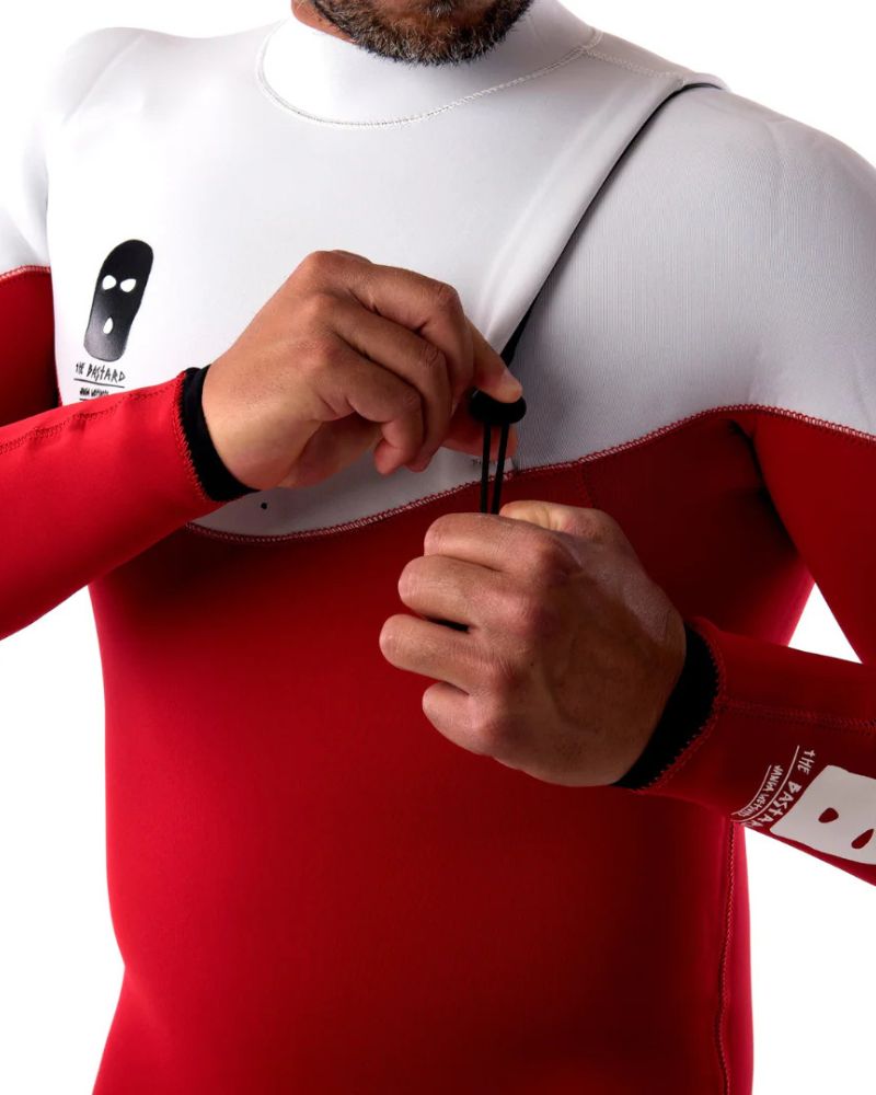 Neopreno JANGA Bastard Full Suit 4/3mm | Blanco - Rojo - Imagen 3