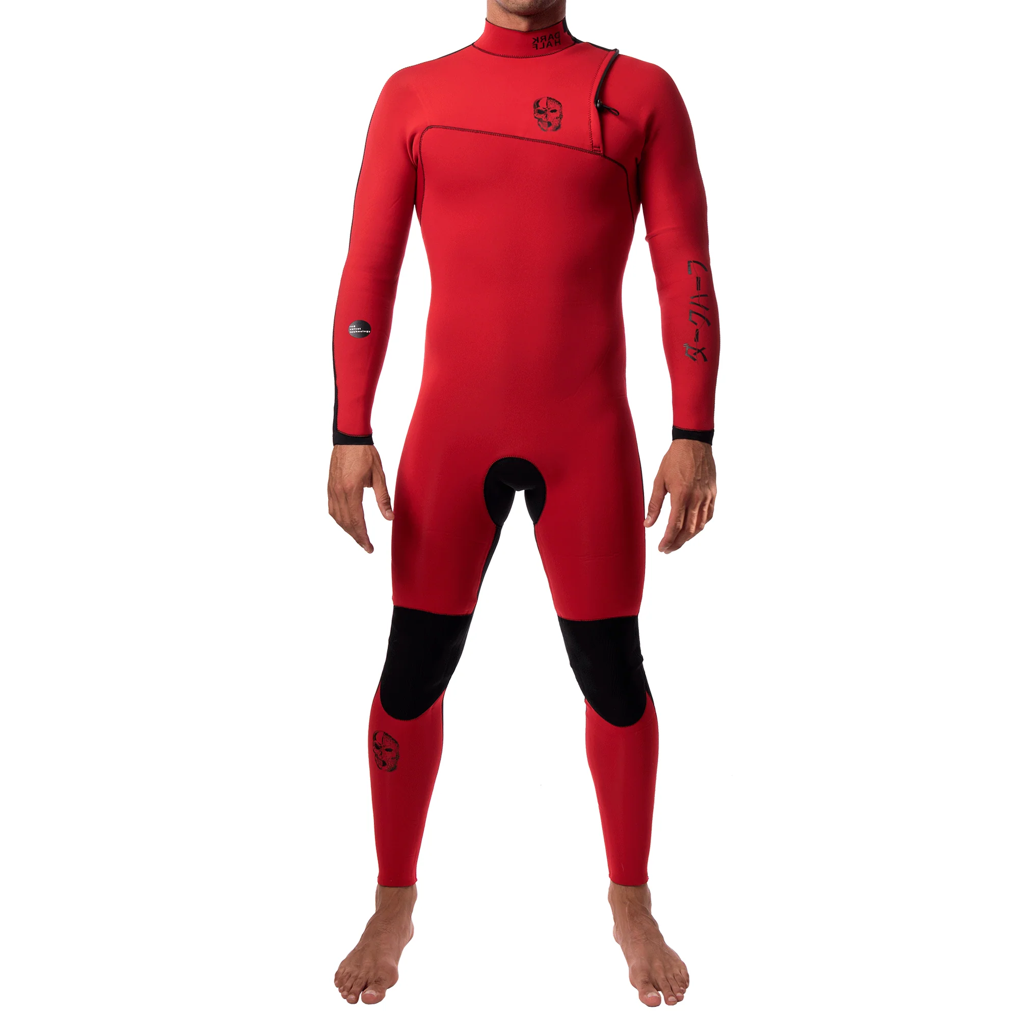 Neopreno JANGA Dark Half Full Suit 4/3mm | Rojo - Negro