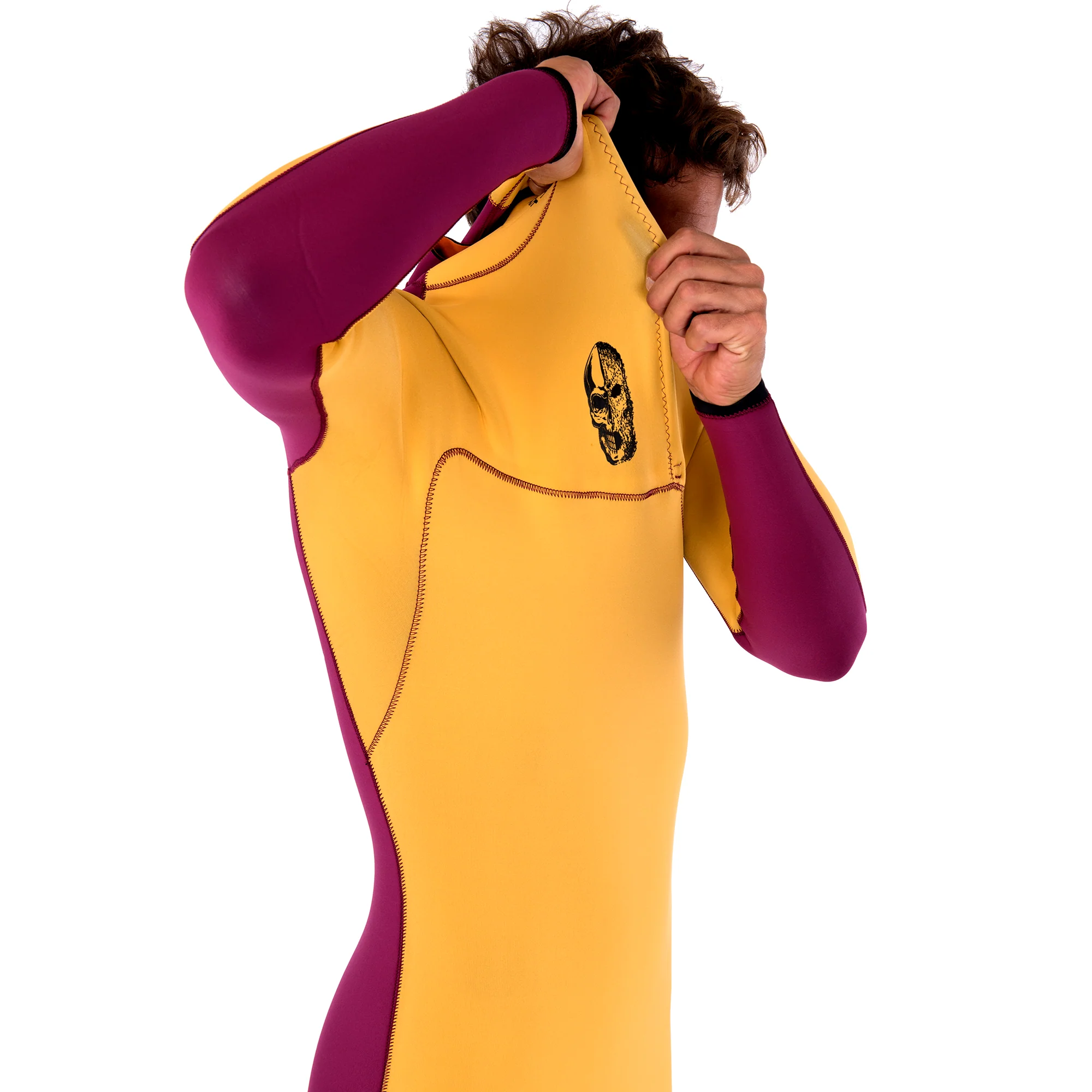 Neopreno JANGA Dark Half Full Suit 4/3mm | Amarillo - Granate - Imagen 2