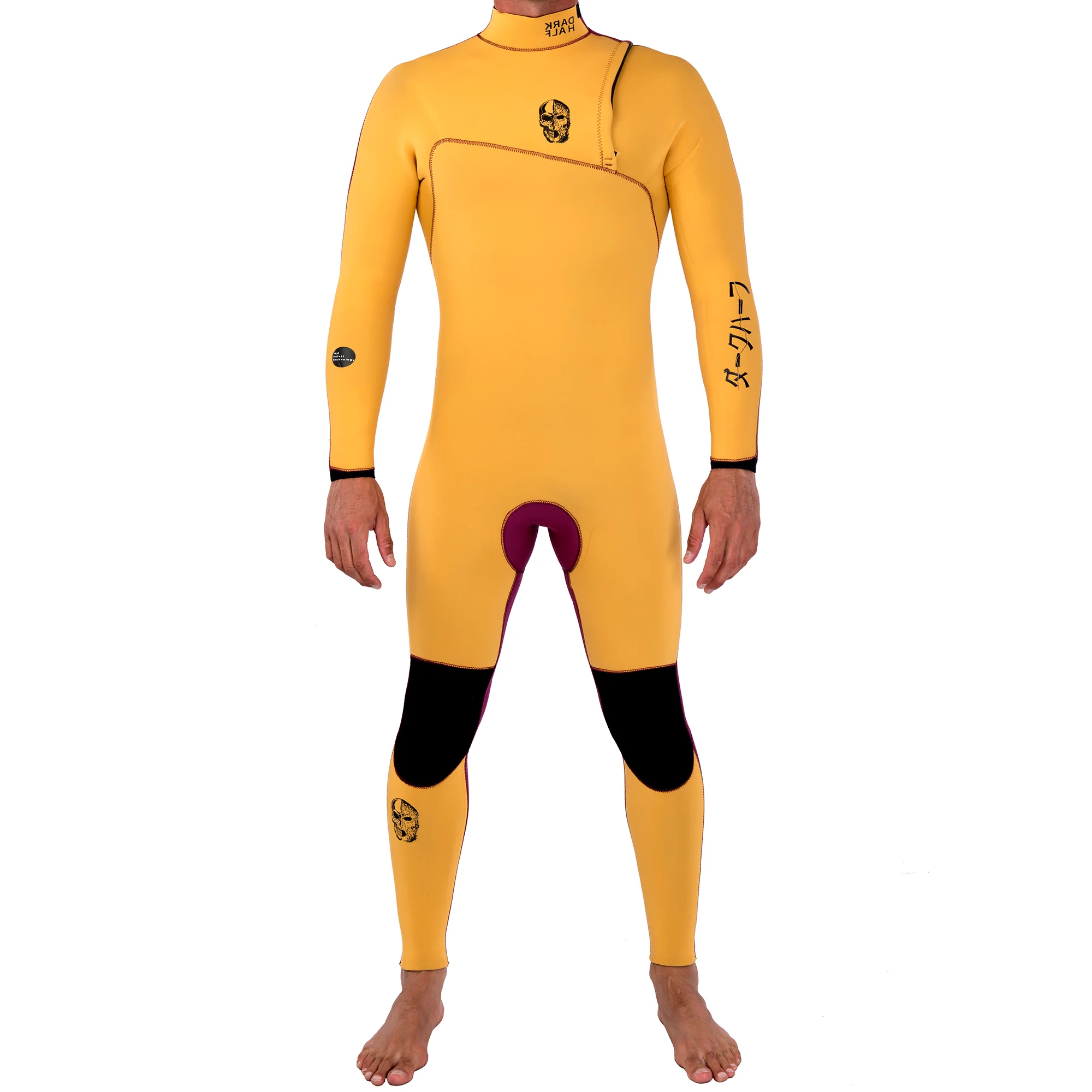 Neopreno JANGA Dark Half Full Suit 4/3mm | Amarillo - Granate